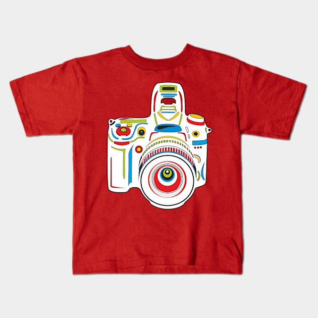 Rainbow Camera Kids T-Shirt by XOOXOO